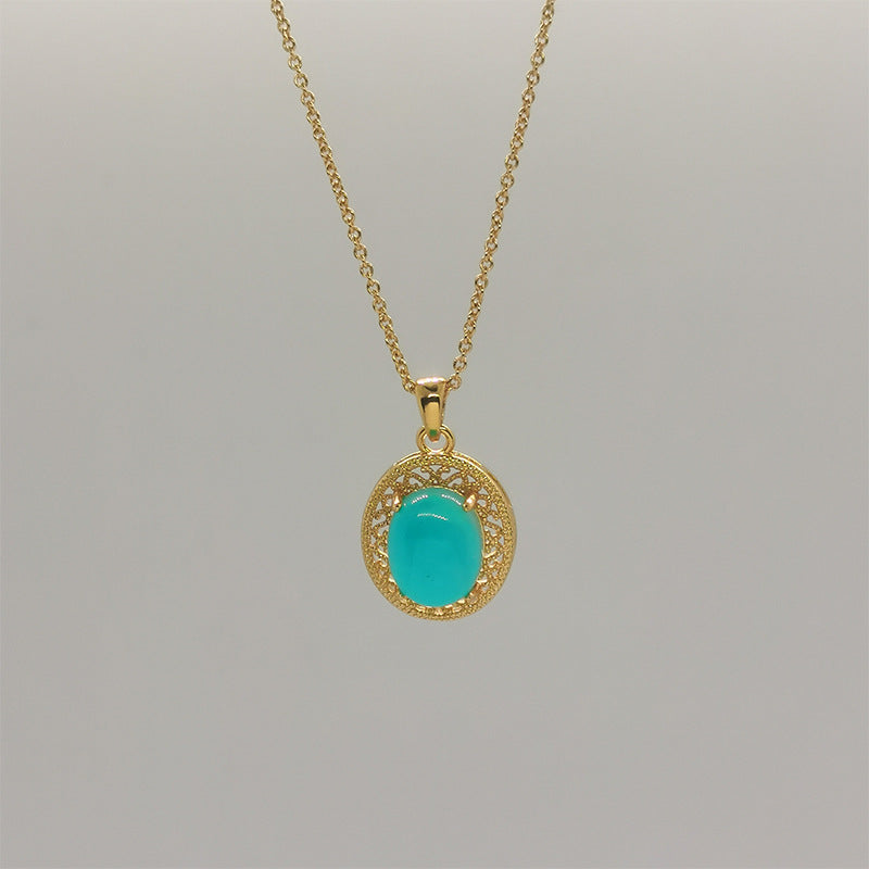 Damen elegante Halskette mit feinem Anhänger aus Edelstein Shop Nory