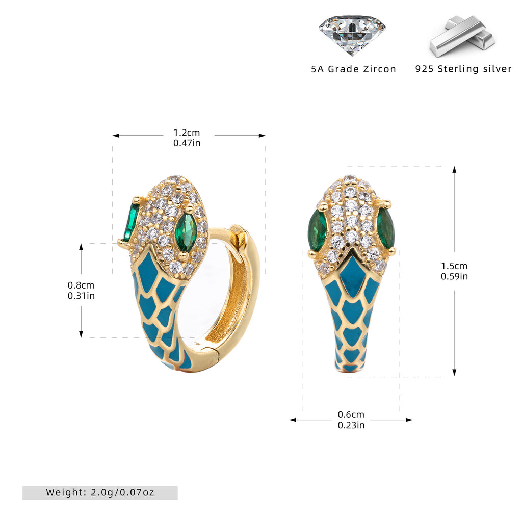 Damen Ohrhänger im stilvollen Schlangen-Design aus 925 Sterling Silber Shop Nory