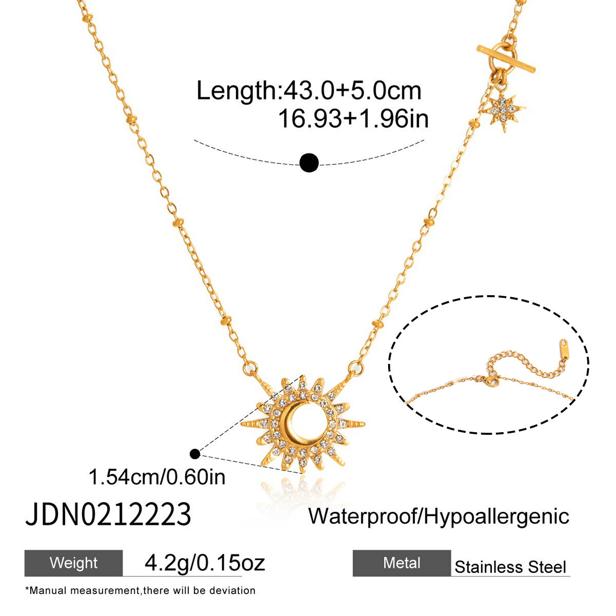 Damen Armband mit funkelndem Sonnenmuster und hypoallergener Edelstahlverarbeitung Shop Nory