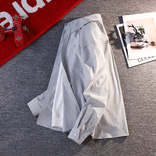 Herren gestreifte Overshirt Hemdjacke aus Baumwollmischung mit Brusttasche Shop Nory