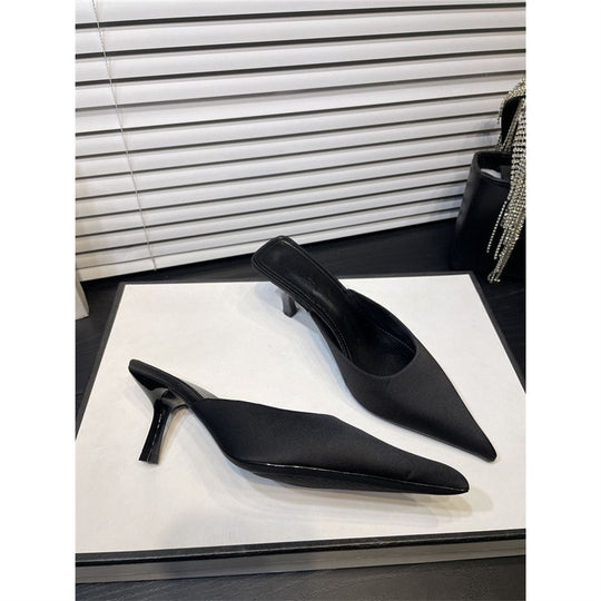 Damen Spitz zulaufende Mule mit niedrigem Kittenabsatz und fersenfreiem Design Shop Nory