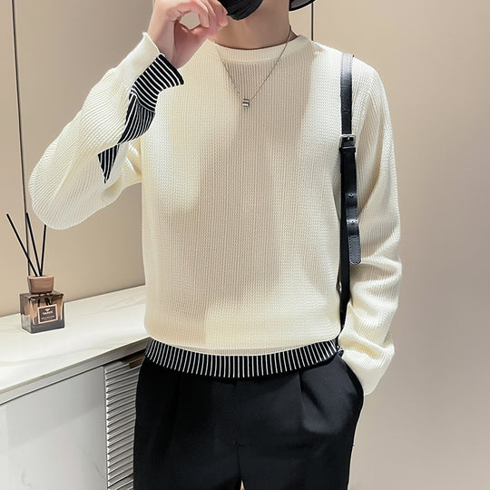 Herren Feinstrick-Pullover mit dezenter Rippenstruktur und kontrastiertem Saum Shop Nory