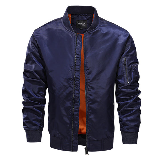 Herren Leichter Nylon‑Bomberjacke im MA‑1‑Stil mit Ärmeltasche und kontrastierendem Innenfutter Shop Nory
