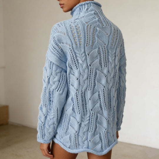 Damen Oversize Rollkragenpullover mit Ajour‑Zopfmuster Shop Nory