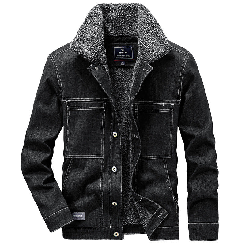 Herren Sherpa-gefütterte Denimjacke im Worker-Style Shop Nory
