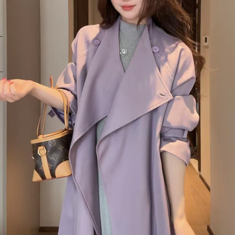 Damen Oversized Wickelmantel mit asymmetrischem Schnitt und verstellbaren Manschetten Shop Nory