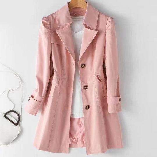 Damen Eleganter Trenchcoat mit hohem Kragen