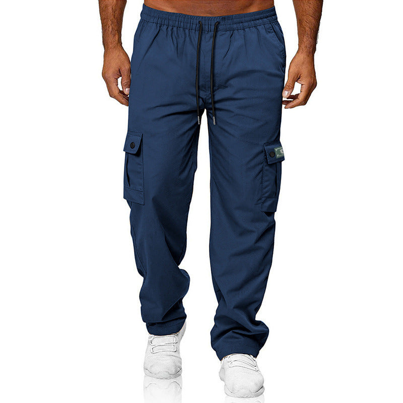 Herren Cargohose mit elastischem Bund, Kordelzug und Multifunktions-Taschen Shop Nory