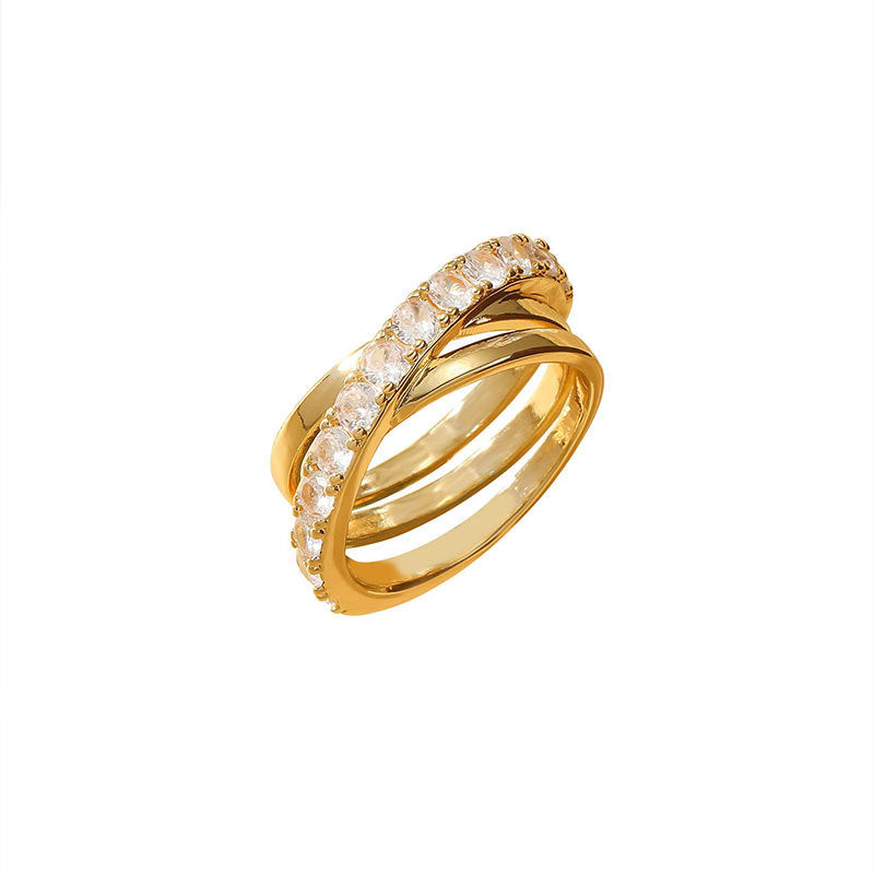 Damen eleganter und funkelnder Verlobungsring mit Kristallen Shop Nory