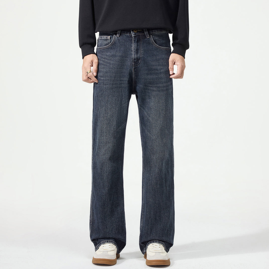 Herren Weitgeschnittene Denimjeans mit mittlerer Leibhöhe und Used-Optik Shop Nory
