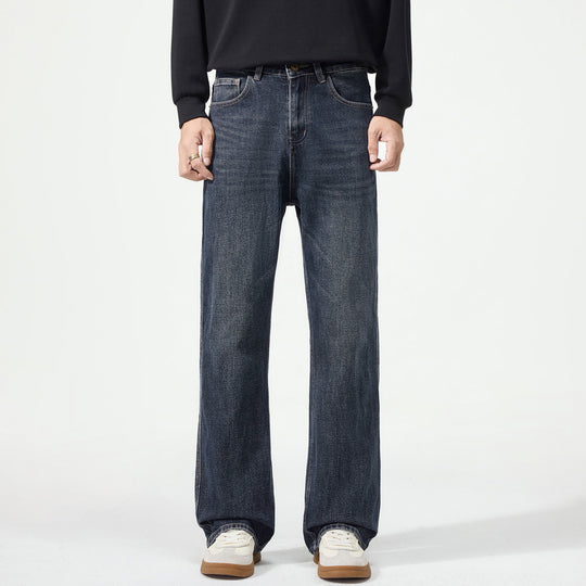 Herren Weitgeschnittene Denimjeans mit mittlerer Leibhöhe und Used-Optik Shop Nory