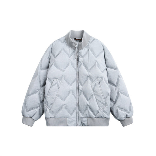 Herren Oversize-Steppblouson mit Rippkragen und Zickzack-Steppung Shop Nory