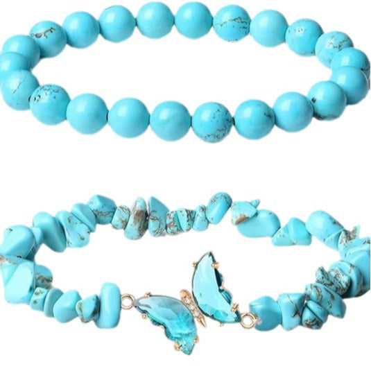 Damen Armbandset aus blauem Edelsteinschmuck mit filigranen Details Shop Nory