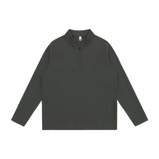 Unisex Grobstruktur-Halbzip-Pullover mit Stehkragen und Boxy-Schnitt Shop Nory
