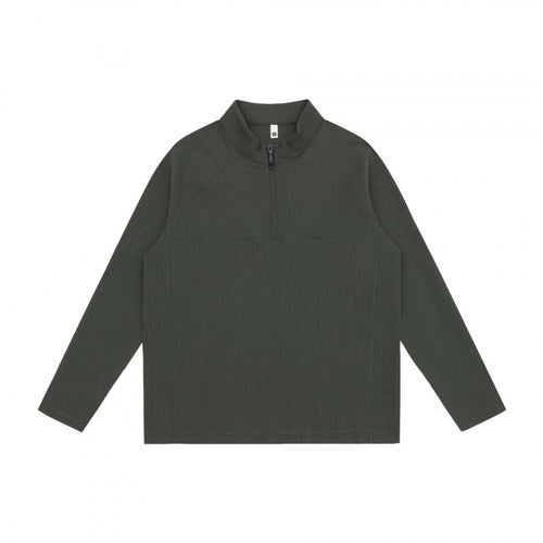 Unisex Grobstruktur-Halbzip-Pullover mit Stehkragen und Boxy-Schnitt Shop Nory