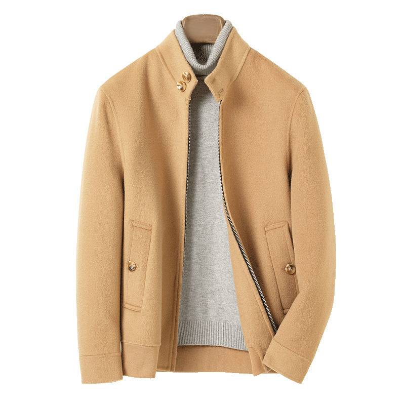Herren Moderner Wollmix-Blouson mit hohem Stehkragen, verdecktem Reißverschluss und geknöpften Eingrifftaschen Shop Nory