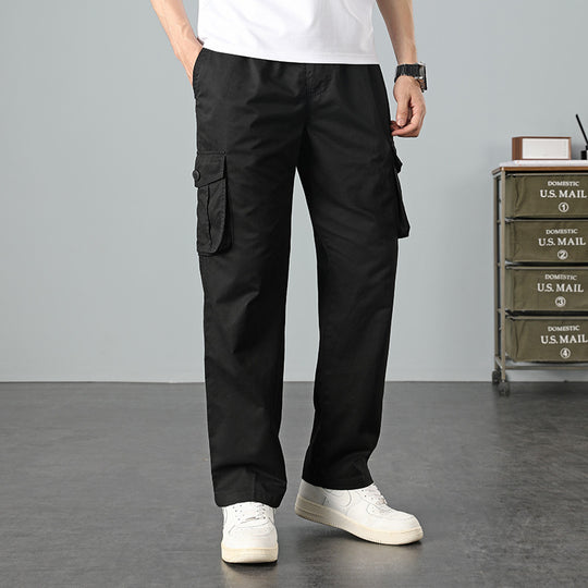 Herren Lässige Canvas-Cargohose mit großen Klappentaschen, Relaxed Fit & verstärkten Nähten Shop Nory