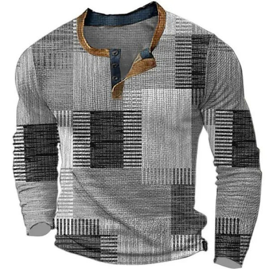 Herren Sportliches Langarmshirt mit Knopfleiste Shop Nory