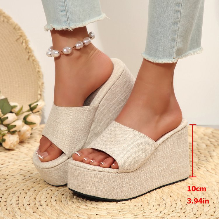 Damen Wedge-Pantoletten mit transparentem Obermaterial und komfortabler Sohle