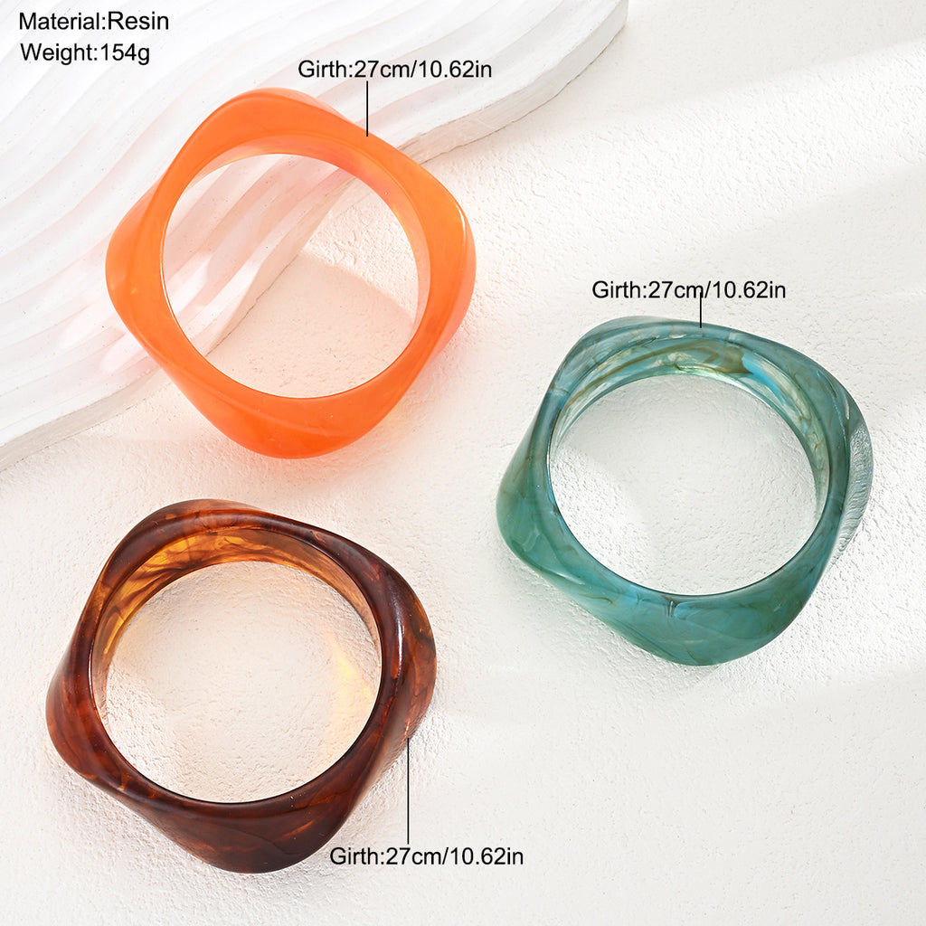 Damen Armreif-Set aus hochwertigem Acryl mit kunstvollem Design Shop Nory