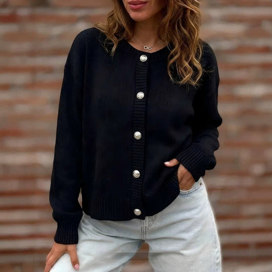 Damen Stylische Strickjacke mit Knopfverschluss Shop Nory