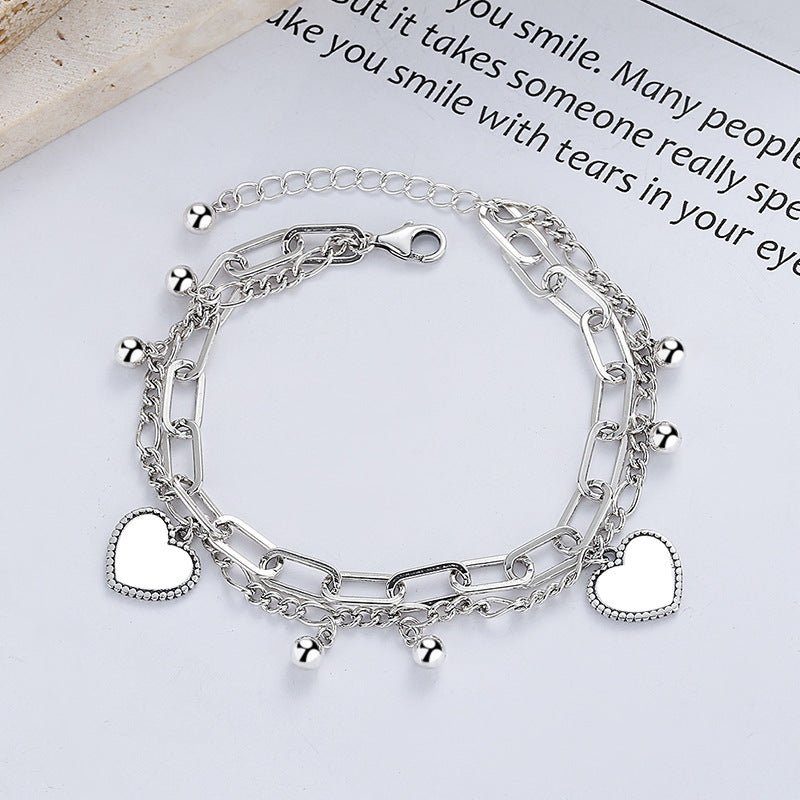 Damen Linked Heart Charm Armband Shop Nory