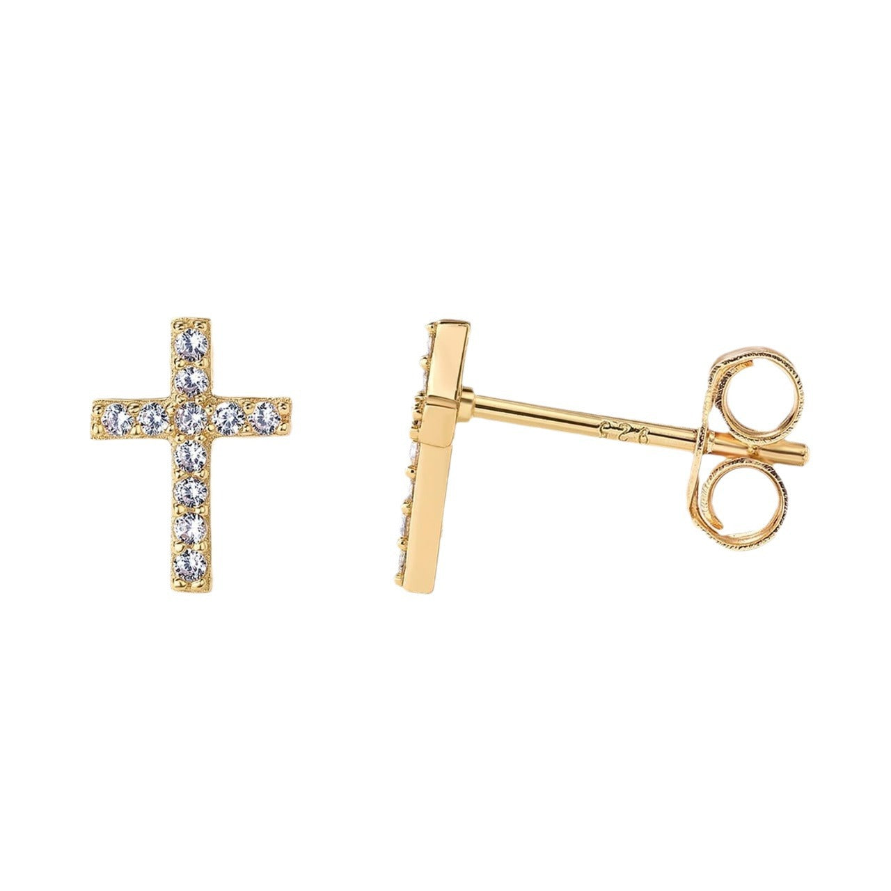 Damen Ohrstecker mit strahlendem Kreuzdesign und funkelnden Zirkonia Shop Nory