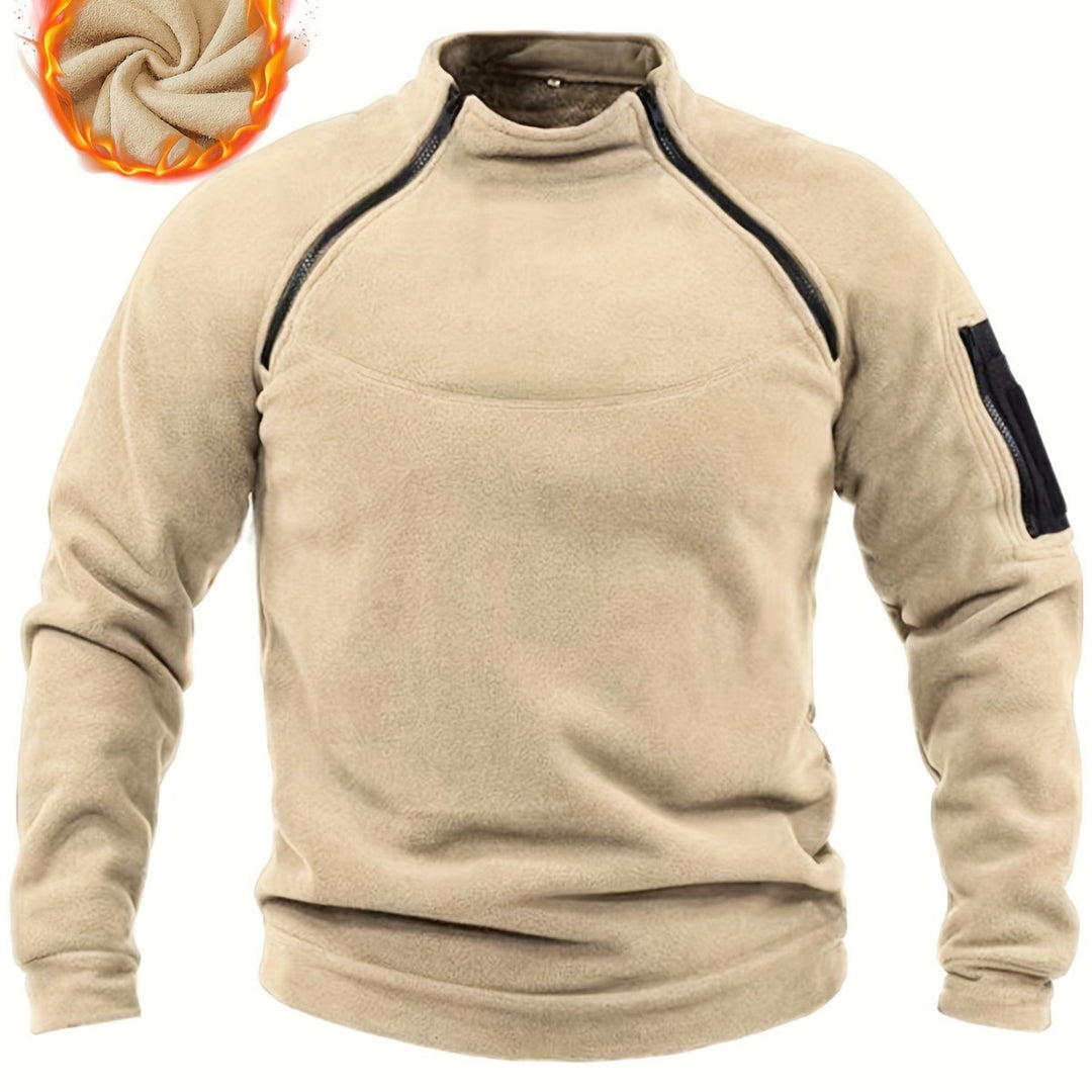 Herren Thermo-Fleecepullover mit Schulter-Reißverschlüssen & Ärmeltasche Shop Nory