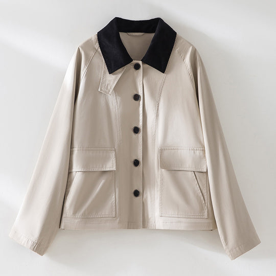 Damen Kurzjacke mit Cordkragen und aufgesetzten Taschen Shop Nory