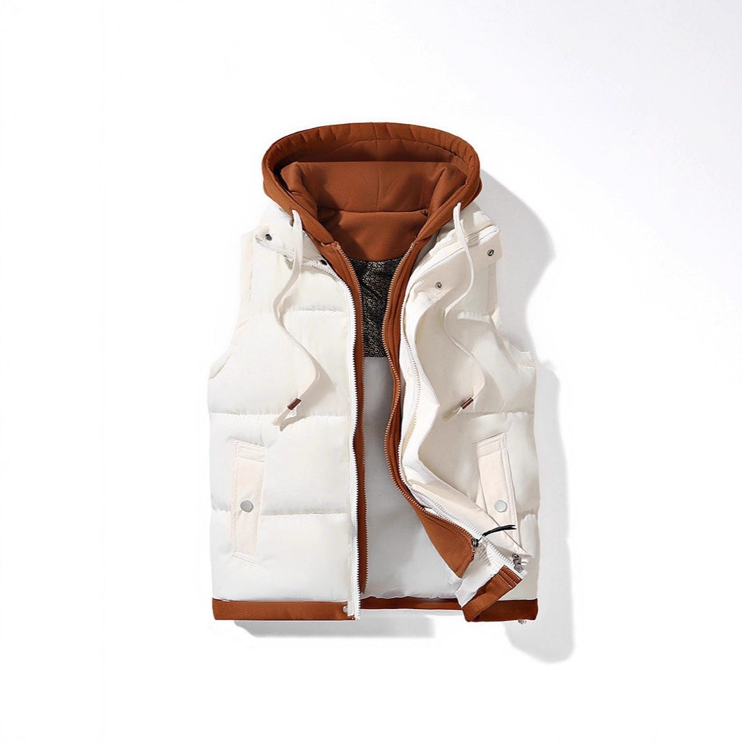 Damen Wattierte Kapuzenweste mit Utility‑Taschen und windabweisender Außenlage Shop Nory