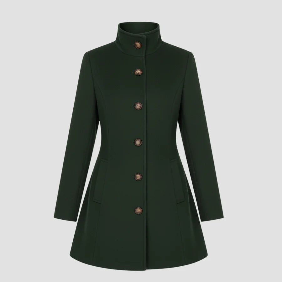 Damen Elegante Wolljacke mit hohem Kragen