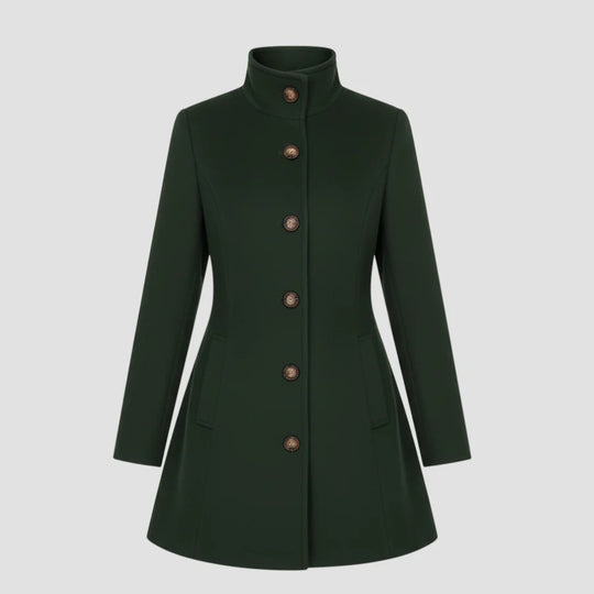 Damen Elegante Wolljacke mit hohem Kragen