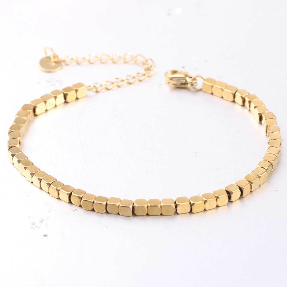 Damen Armband aus Edelstahl mit modernem, geometrischem Design Shop Nory