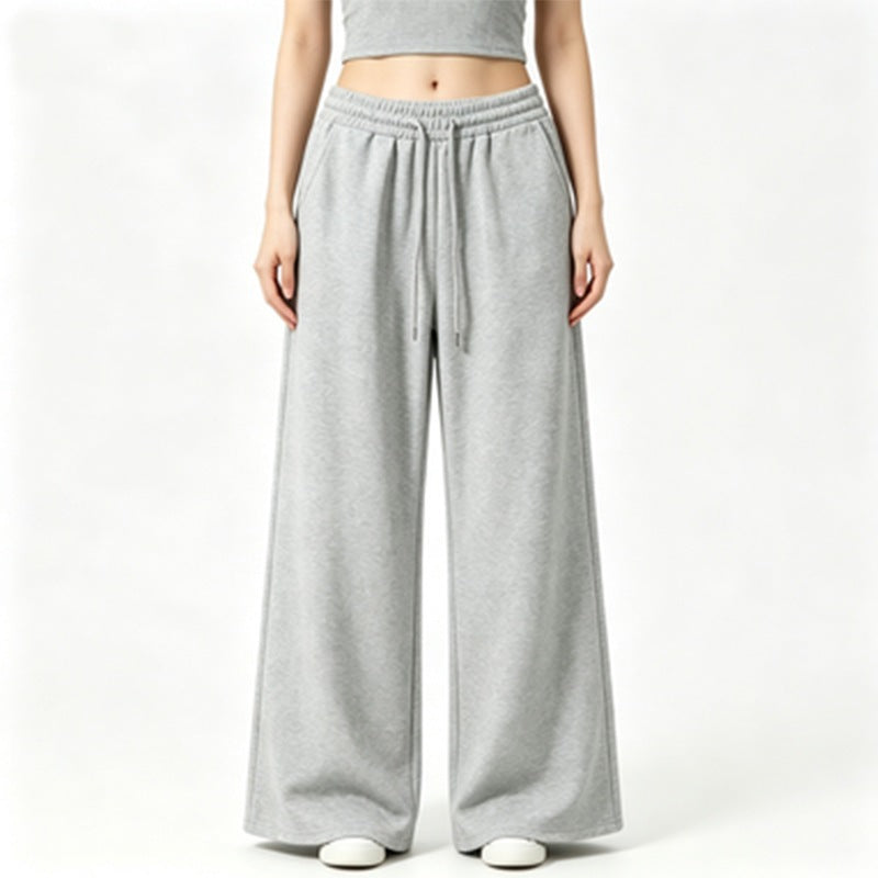 Damen nan weite High-Waist Loungehose mit elastischem Bund, Kordelzug und fließendem Jersey Shop Nory