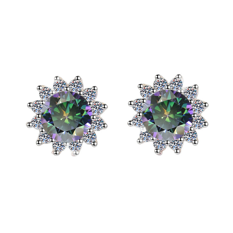 Damen Ohrringe mit strahlenden Zirkonia in floraler Form Shop Nory