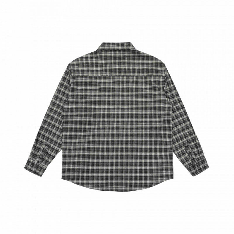 Herren Weitgeschnittenes kariertes Flanellhemd mit aufgesetzter Brusttasche und abgerundetem Saum Shop Nory