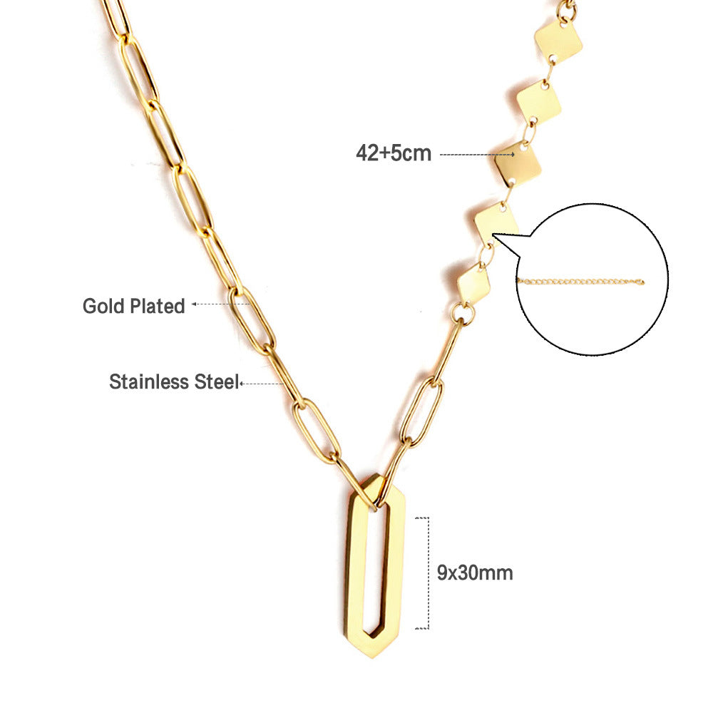 Damen Halskette mit herzförmigem Anhänger aus Edelstahl und modischem Kettendesign Shop Nory