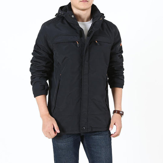 Herren Leichter Softshell-Parka mit Fleecegefütterter Kapuze und Multifunktions‑Taschen Shop Nory
