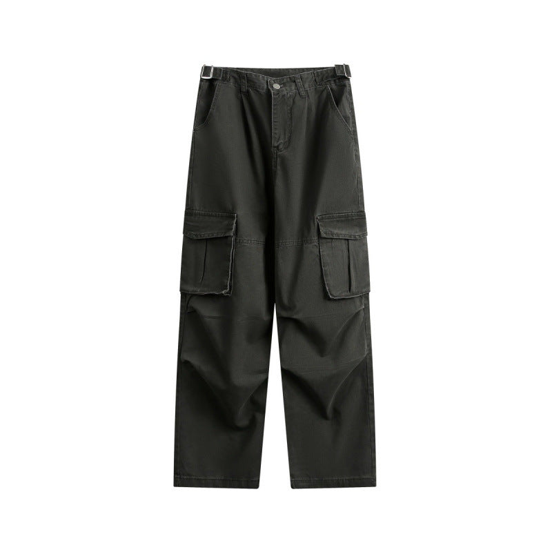 Herren Utility-Cargo-Hose mit weitem Bein, aufgesetzten Klappentaschen und verstellbarem Bund Shop Nory