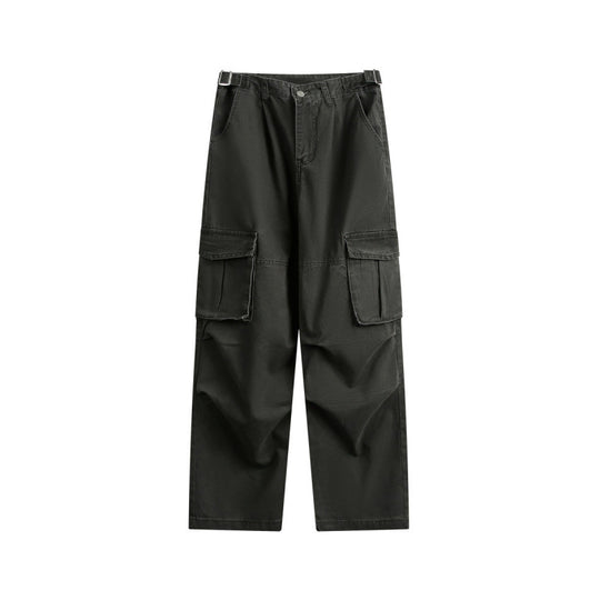 Herren Utility-Cargo-Hose mit weitem Bein, aufgesetzten Klappentaschen und verstellbarem Bund Shop Nory