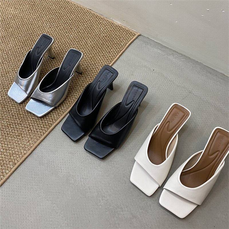 Damen elegante Mules mit geschwungenem Design