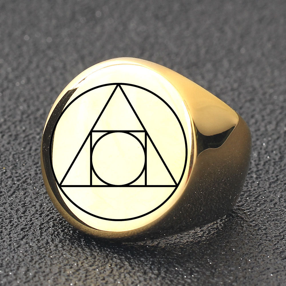 Herren Siegelring mit kunstvollem geometrischen Design Shop Nory