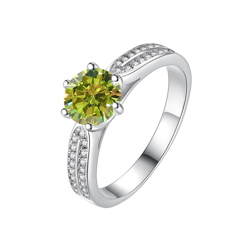 Damen Verlobungsring mit strahlendem, gelbem Zirkonia und funkelndem Design Shop Nory