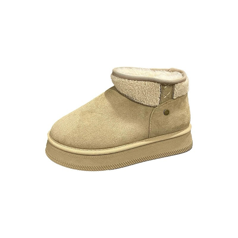 Damen Gefütterte Ankle‑Winterboots im Hausschuh‑Look mit Kunstfellfutter und rutschfester Profilsohle Shop Nory