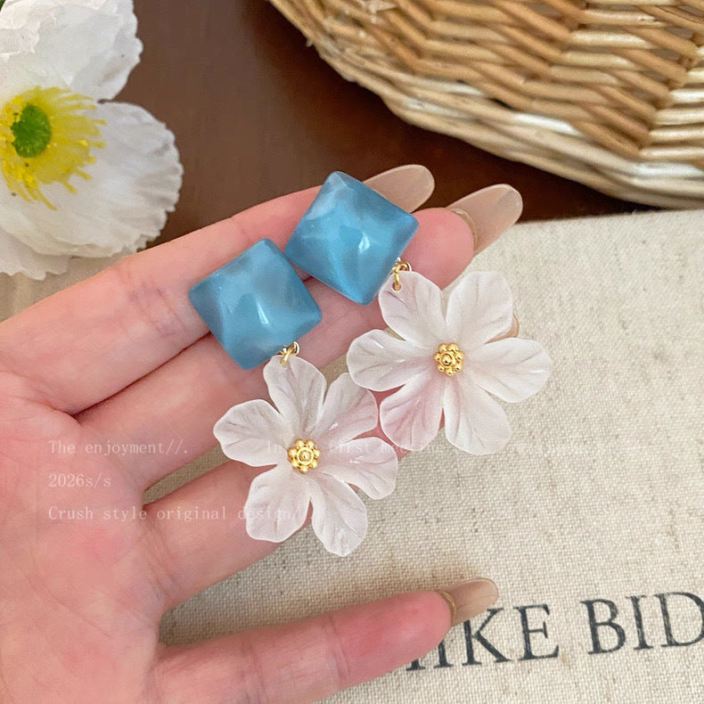 Damen Ohrringe mit kunstvollen Blütenanhängern aus feinem 925er Silber Shop Nory