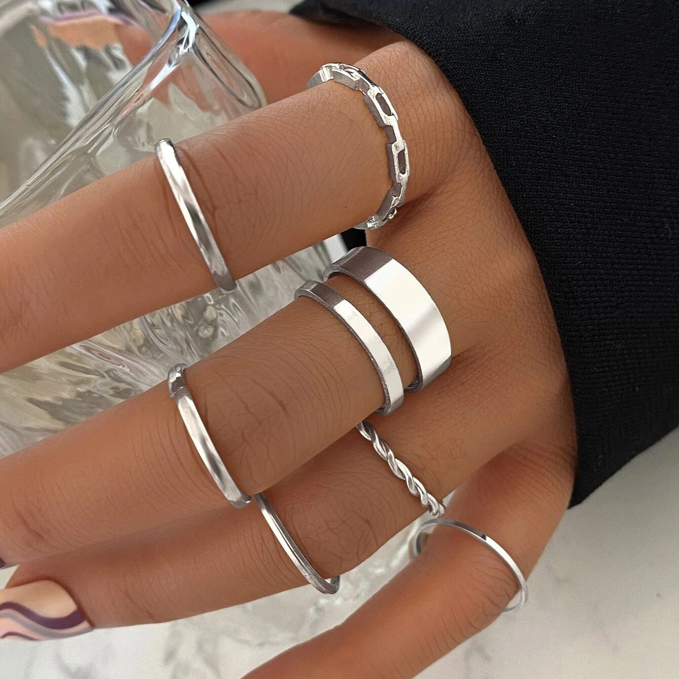 Damen Ring-Set mit eleganten, minimalistischen Designs Shop Nory