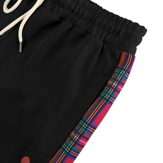 Herren lockere Jogginghose mit seitlichem Karostreifen und Druckknopfleiste Shop Nory