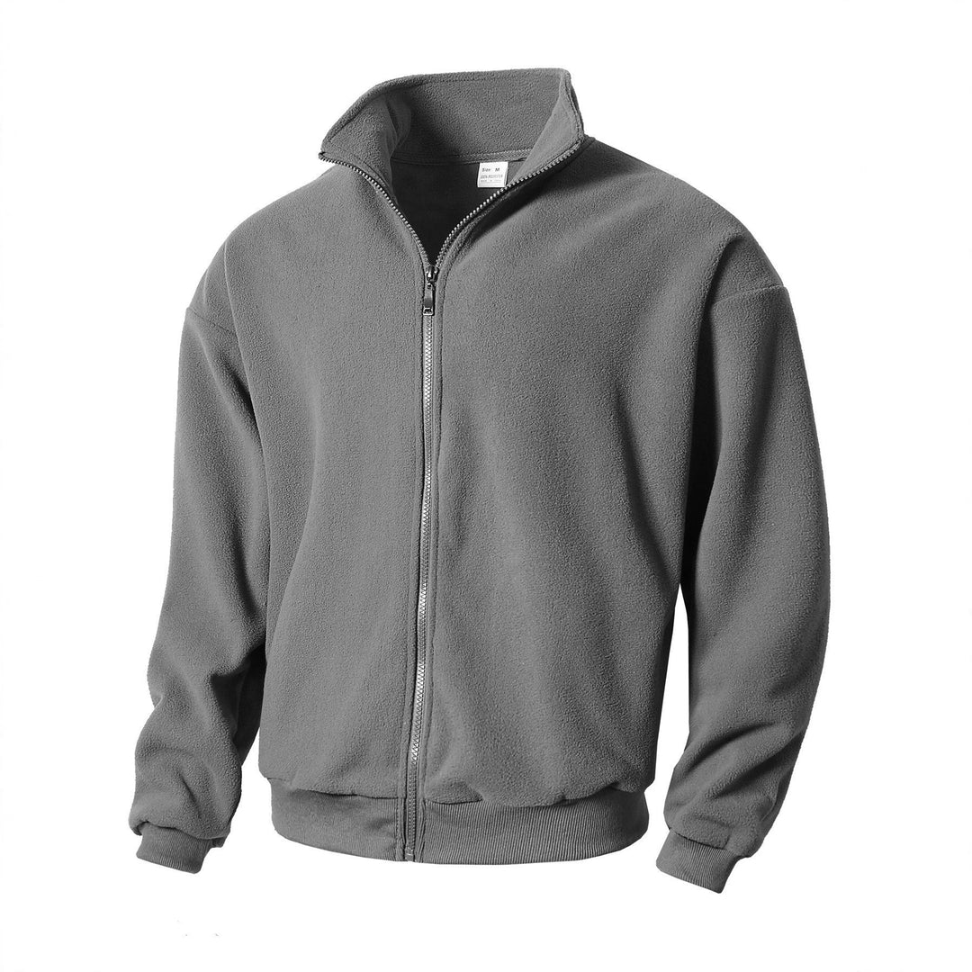 Herren Zip-Fleecejacke mit Stehkragen, durchgehendem Reißverschluss und gerippten Bündchen Shop Nory