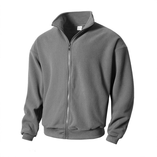Herren Zip-Fleecejacke mit Stehkragen, durchgehendem Reißverschluss und gerippten Bündchen Shop Nory