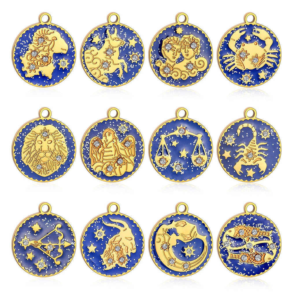 Damen Anhänger mit astrologischem Motiv und funkelnden Zirkonia Shop Nory